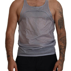 Dsquared² Light Gray Cotton Sleeveless Tank Men Top T-shirt