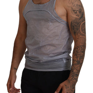 Dsquared² Light Gray Cotton Sleeveless Tank Men Top T-shirt