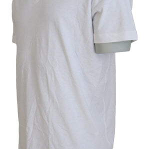 Dsquared² White Cotton Linen Short Sleeves V-neck T-shirt