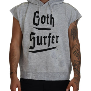 Dsquared² Light Gray Cotton Short Sleeves Hooded T-shirt