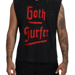 Dsquared² Black Cotton Sleeveless Crewneck Tank T-shirt