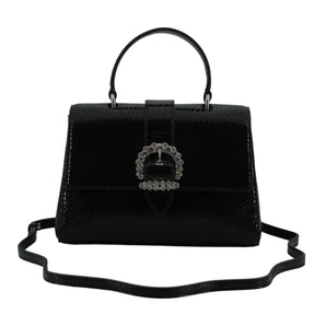 Jimmy Choo Black Leather Top Handle Shoulder Bag