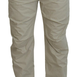 Dsquared² Beige Cotton Straight Fit Men Casual Pants