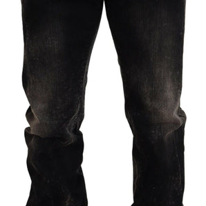 Dsquared² Black Washed Cotton Straight Fit Casual Denim Jeans