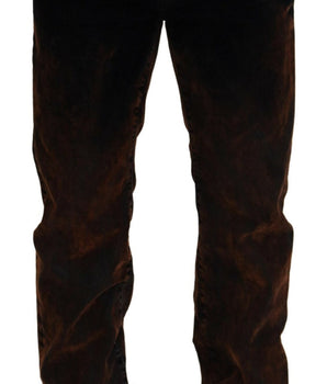Dsquared² Brown Washed Cotton Straight Fit Casual Denim Jeans