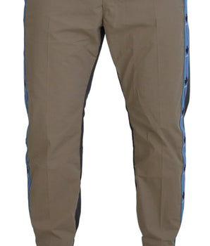 Dsquared² Cotton Brown Gray Two Tone Men Casual Pants