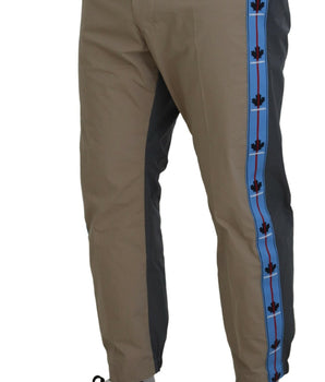 Dsquared² Cotton Brown Gray Two Tone Men Casual Pants