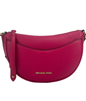 Michael Kors Dover Small Pink Half Moon Crossbody Bag Purse