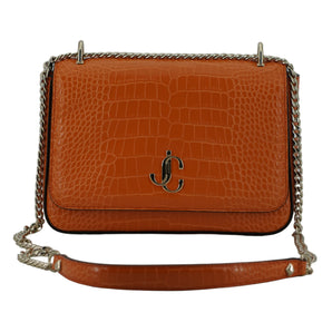 Jimmy Choo Amber Orange Leather Shoulder Bag