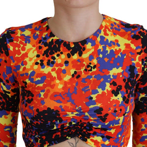 Dsquared² Multicolor Cami Long Sleeves Cropped Blouse Top