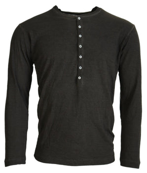 Dsquared² Gray Cotton Linen Long Sleeves Pullover Sweater