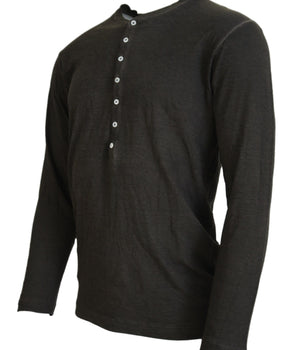 Dsquared² Gray Cotton Linen Long Sleeves Pullover Sweater