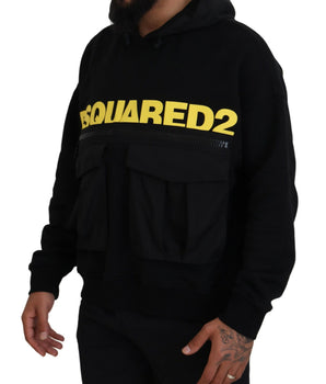 Dsquared² Black Printed Hooded Pullover Sweater