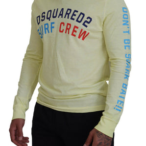 Dsquared² Yellow Colorful Print Long Sleeves Top T-shirt