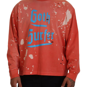 Dsquared² Orange Printed Long Sleeves Pullover Sweater