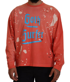 Dsquared² Orange Printed Long Sleeves Pullover Sweater