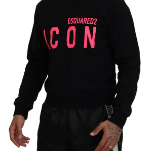 Dsquared² Black Printed Long Sleeves Pullover Sweater