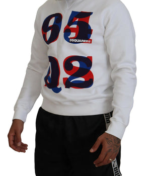 Dsquared² White Printed Long Sleeves Pullover Sweater