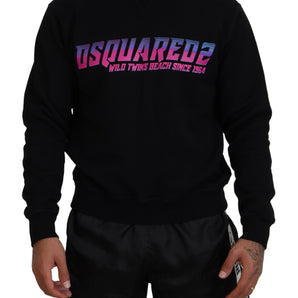 Dsquared² Black Logo Print Long Sleeves Men Pullover Sweater