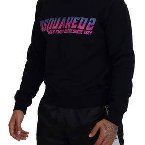 Dsquared² Black Logo Print Long Sleeves Men Pullover Sweater