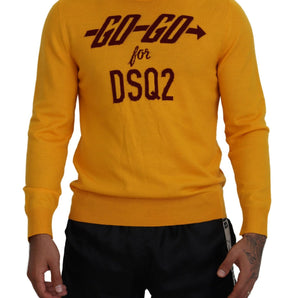 Dsquared² Orange Wool Long Sleeves Men Pullover Sweater