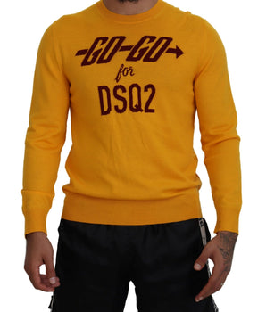 Dsquared² Orange Wool Long Sleeves Men Pullover Sweater
