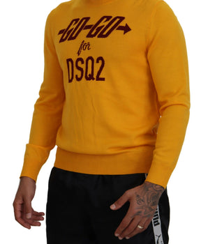 Dsquared² Orange Wool Long Sleeves Men Pullover Sweater