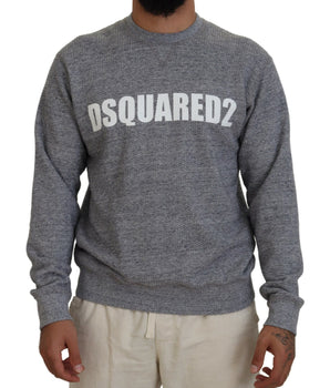 Dsquared² Gray Crystal Embellishment Men Pullover Sweater