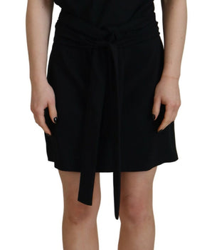 Dsquared² Black Polyester Short Sleeves Sheath Mini Dress