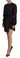Dsquared² Black Logo Print Long Sleeves A-line Mini Dress Dsquared² 