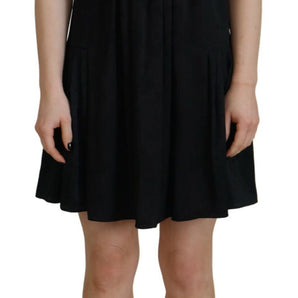 Dsquared² Black Acetate Short Sleeves A-line Sheath Dress