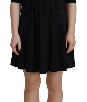 Dsquared² Vestido tubo de manga corta de acetato negro