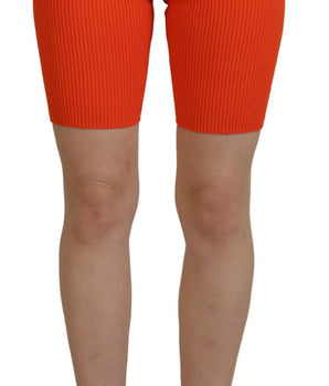Dsquared² Orange Viscose Mid Waist Slim Fit Bermuda Shorts