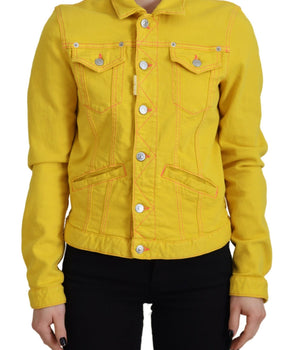 Dsquared² Yellow Collared Long Sleeves Denim Jacket