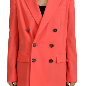 Dsquared² Pink Double Breasted Coat Blazer Jacket