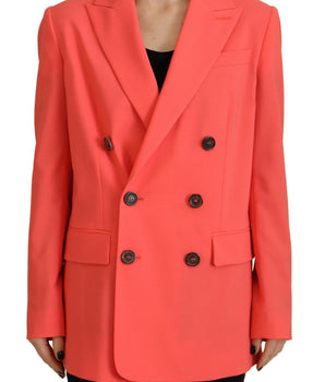 Dsquared² Pink Double Breasted Coat Blazer Jacket
