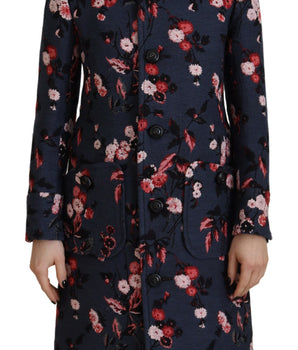 Dsquared² Multicolor Printed Women's Long Coat Blazer Jacket