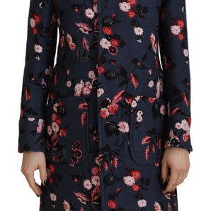 Dsquared² Multicolor Printed Women Long Coat Blazer Jacket