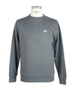 La Martina Gray Cotton Men Sweater La Martina 