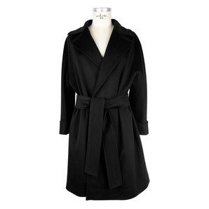 Made in Italy Black Wool Women Coat