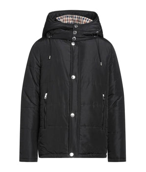 Aquascutum Elegant Black Jacket with Removable Hood Aquascutum 