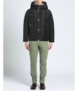 Aquascutum Elegant Black Jacket with Removable Hood Aquascutum 