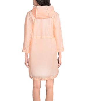 Elisabetta Franchi Powder Pink Long Waterproof Jacket