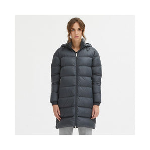 Centogrammi Luxurious Padded Hooded Jacket in Dark Gray