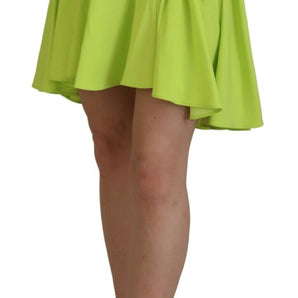 Dsquared² Green High Waist A-line Pleated Mini Women Skirt