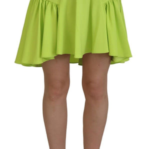 Dsquared² Green High Waist A-line Pleated Mini Women Skirt