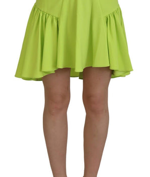 Dsquared² Green High Waist A-line Pleated Mini Women Skirt