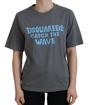 Dsquared² Gray Logo Cotton Crewneck Short Sleeve Tee T-shirt