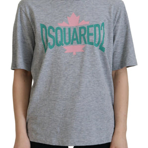 Dsquared² Gray Logo Cotton Crewneck Short Sleeve Tee T-shirt