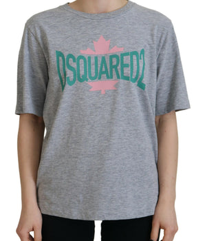 Dsquared² Gray Logo Cotton Crewneck Short Sleeve Tee T-shirt
